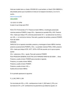 Hola ese modelo tiene un chasis JYM-560-02 lo usa tambien un hitachi CDH-29BDS2 lo 
del pixelado pienso que el problema lo te