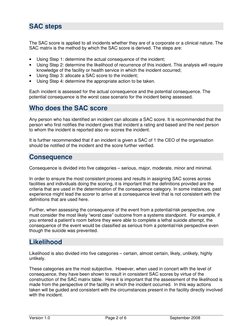 Sac Rating Classifications Guide to Severity Assessment Code (SAC) | PDF | Risk | Incident Management