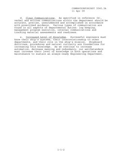 COMNAVSURFORINST 3540.3A 
 
11 Apr 08 
 
1-1-2
 
    d.  Clear Communications.  As specified in reference (b), 
verbal and