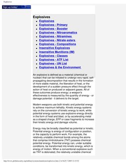 Explosives
G     Explosives 
G     Explosives - Primary 
G     Explosives - Booster 
G     Explosives - Nitroaromatics 
G