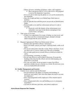 Active Shooter Response Plan Template | PDF | Emergency Management ...