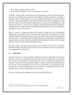 8 | P a g e  
 
 To sell or assign these rights to others  
 To transmit or display by radio or video (broadcasting rig