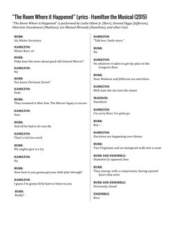 Hamilton Musical Lyrics Compilation | PDF | Hamilton (Musical ...