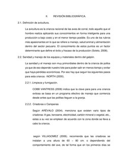 II. 
REVISIÓN BIBLIOGRÁFICA. 
2.1. Definición de avicultura. 
La avicultura es la crianza racional de las aves de corral, tod