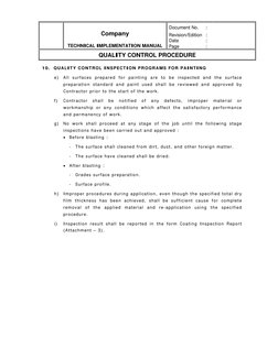 Quality Control Procedure for Fabrication | PDF | Metal Fabrication ...