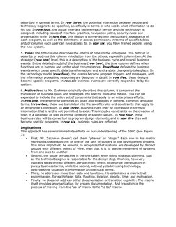 described in general terms. In row three, the potential interaction between people and 
technology begins to be specified, sp