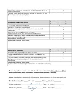 Materials and resources for teaching are of high quality and appropriate to 
the level of the learner.  
 
 
 
 
ü 
 
Formati