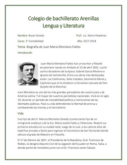 Colegio de bachillerato Arenillas 
Lengua y Literatura 
 
Nombre: Bryan Oviedo