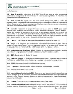 Página 9 de 49 
Clave: 2070-003-002 
 
por los licitantes. 
 
5.5 
área de análisis: Laboratorio de la COCTI donde se