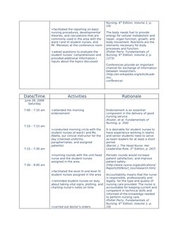 >facilitated the reporting on basic 
nursing procedures, developmental 
theories, and calculations that are 
commonly used in