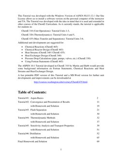 1 
This Tutorial was developed with the Windows Version of ASPEN PLUS 12.1. Our Site 
License allows us to install a