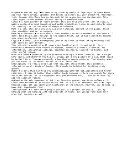 Dropbox  another app I ve been using since my early college days, Dropbox keeps 


all your files synced, updated, and back
