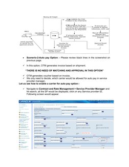 
Scenerio-2-Auto pay Option: - Please review black lines in the screenshot on
previous page.

In this option, OTM generates