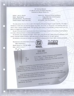 DC Heroes RPG - DC Technical Manual | PDF