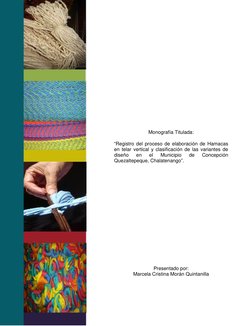 Monografía Titulada: 
 
“Registro del proceso de elaboración de Hamacas 
en