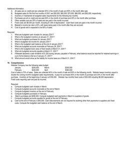 Master Budget Preparation Exercises | PDF | Cost Of Goods Sold | Inventory