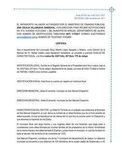 AVALÚO FIS. No. F-001-2017- OCT