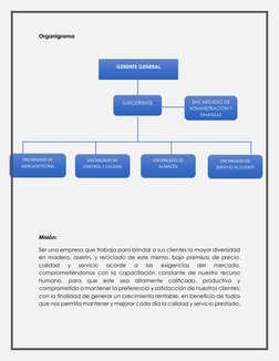 Organigrama 
 
 
 
 
 
 
 
 
 
 
 
 
 
 
 
 
Misión:  
Ser una empresa que trabaja para brindar a sus clientes la mayor diver