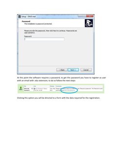 At this point the software requires a password, to get this password you have to register as user 
with an email with .edu