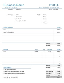© 2013-2014 Vertex42.com
Business Name
INVOICE
Street Address, City, ST ZIP
Phone: (000) 000-0000   Fax: (000) 000-0000
INVOI