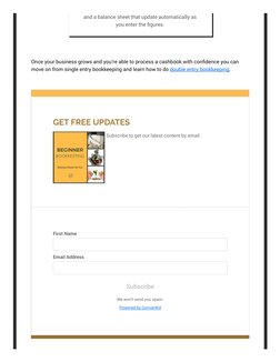 and a balance sheet that update automatically as
you enter the ﬁgures.
Once your business grows and you’re able to process a