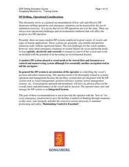 SDP Drilling Simulation Course                                                                                 Page 1 of 12