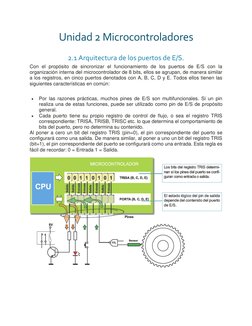 Unidad 2 Microcontroladores 
2.1 Arquitectura de los puertos de E/S. 
Con el propósito de sincronizar el funcionamiento de lo
