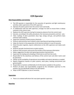 CCR Operator Responsibilities in Cement Plant | PDF | Power Station ...
