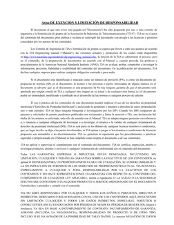 Aviso DE EXENCIÓN Y LIMITACIÓN DE RESPONSABILIDAD
El documento al que este aviso está pegada (el "Documento") ha sido prepar