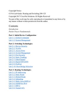 Copyright Notice
CCNA Lab Guide: Routing and Switching 200-125
Copyright 2017 CiscoNet Solutions All Rights Reserved
No part