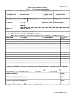 AS9102 First Article Inspection Report | PDF | Specification (Technical ...