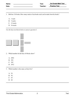 1.
Bob has 134 books. How many stacks of ten books each can he make from his books? 
 
A. 1 stack
B. 3 stacks
C. 13 stacks