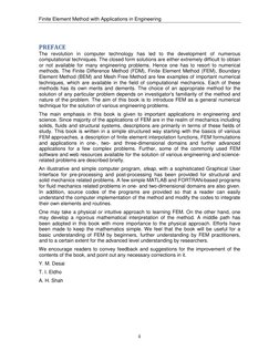 Finite Element Method with Applications in Engineering 
ii 
 
PREFACE 
The revolution in computer technology has led to the d