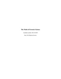 Math Applications in Forensic Science | PDF | Forensic Science ...