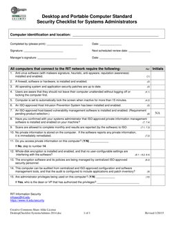 Systems Administrator Checklist.pdf Security Checklist for System Admins | PDF | System Administrator ...