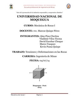 UNIVERSIDAD NACIONAL DE MOQUEGUA
Escuela profesional de Ingeniería de Minas
“Año de la promoción de la industria responsable