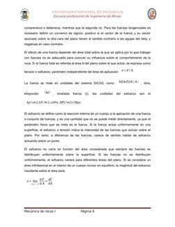 UNIVERSIDAD NACIONAL DE MOQUEGUA
Escuela profesional de Ingeniería de Minas
comprensiva o distensiva, mientras que la segunda