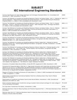 SUBJECT
IEC International Engineering Standards
Common Specifications For High-Voltage Switchgear and Controlgear Standards-E
