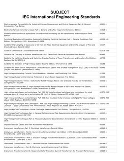SUBJECT
IEC International Engineering Standards
Electromagnetic Compatibility for Industrial-Process Measurement and Control