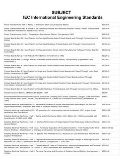 SUBJECT
IEC International Engineering Standards
Power Transformers Part 5: Ability to Withstand Short Circuit-Second Edition