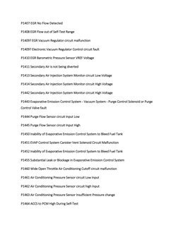 P1409 Code Ford Ford Ranger OBD-II Trouble Codes List | PDF | Ignition System | Throttle