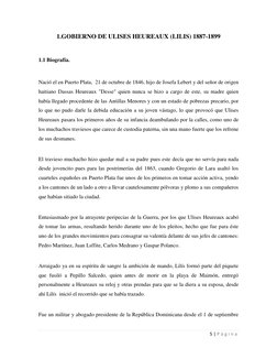 5 | P á g i n a  
 
1.GOBIERNO DE ULISES HEUREAUX (LILIS) 1887-1899 
 
1.1 Biografía. 
 
Nació el en Puerto Plata,  21 de oct