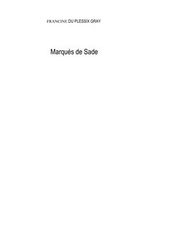 FRANCINE DU PLESSIX GRAY 
 
Marqués de Sade 
 
