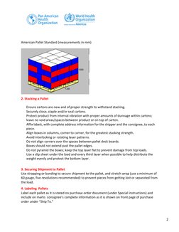 2 
 
American Pallet Standard (measurements in mm) 
 
 
2. Stacking a Pallet 
 
 Ensure cartons are new and of proper