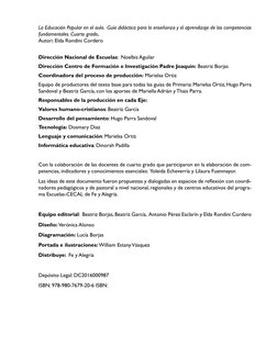 La Educación Popular en el aula.  Guía didáctica para la enseñanza y el aprendizaje de las competencias 
fundamentales. Cuart