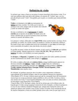 Definición de violín 
Lo primero que vamos a hacer es encontrar el origen etimológico del término violín. Y en 
este caso pod