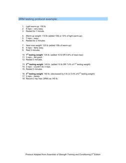 3RM Testing Protocol Guide | PDF | Strength Training | Nature