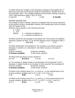 Radiography Technical Math Practice Exam | PDF | Cartesian Coordinate ...