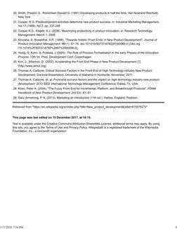 Smith, Preston G., Reinertsen Donald G. (1991) Developing products in half the time, Van Nostrand Reinhold,
New York
20. 
Coo