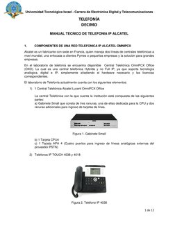 Universidad Tecnológica Israel - Carrera de Electrónica Digital y Telecomunicaciones 
TELEFONÍA 
DECIMO 
 
1 de 12 
 
MANUAL